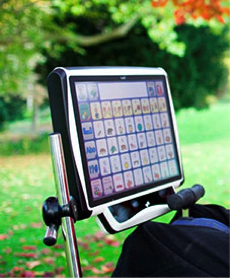 写真2)視線入力意思伝達装置マイトビー http://www.j-d.co.jp/welfare/mytobii.htmlより転載